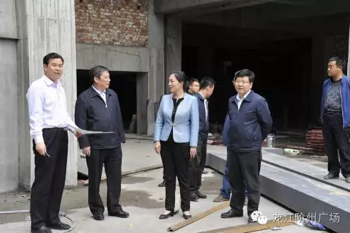 市長陳青，副市長王月成陪同省電力投資集團(tuán)公司總經(jīng)理李輝一行深入階州廣場視察