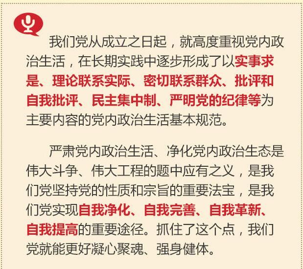 黨的十八大以來習(xí)總書記“話”黨內(nèi)政治生活