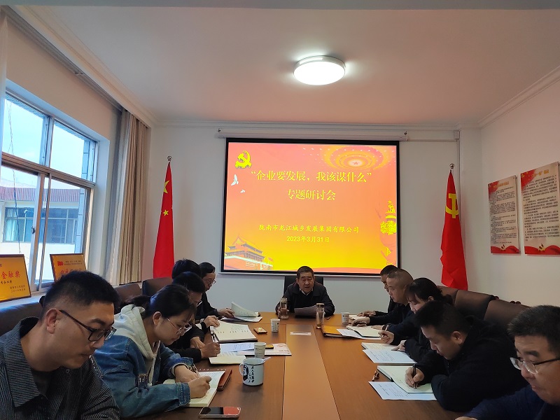 【“三抓三促”行動進行時】市龍江城鄉(xiāng)集團開展“隴南要發(fā)展，我該謀什么”——圍繞“加快集團公司高質(zhì)量發(fā)展，我該謀什么”專題研討